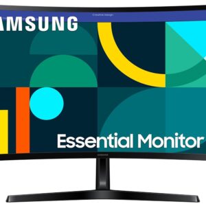 Samsung 27" (68.5cm) 100Hz Curved Monitor|1800R Curved Screen|100Hz|4ms|SRGB 95%|Ports-HDMI,D-Sub,Headphone|Game Mode|EyeSaver Mode|16.7M Color Support|Flicker Free|Off Timer Plus|LS27D368GAWXXL|Black